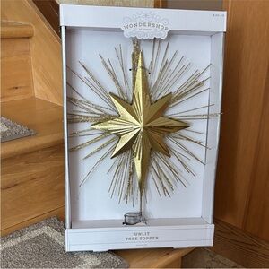 NIB Wondershop Radiant Gold Star Tree Topper 🌟